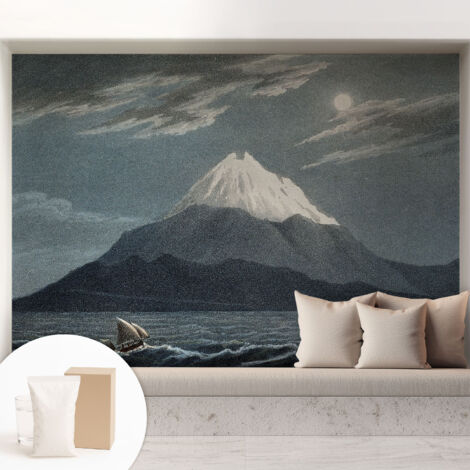 Carta Da Parati In Vlies Decorativa Per Pareti - Con Motivi Moderni - Con Colori Intensi - Per Ufficio notte illuminata dalla luna 208x146 cm