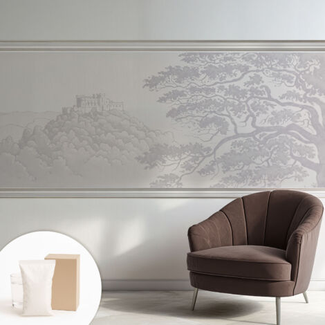 Carta Da Parati In Vlies Decorativa Per Pareti - Con Motivi Moderni - Con Colori Intensi - Per Ufficio Paesaggio del castello 250x104 cm