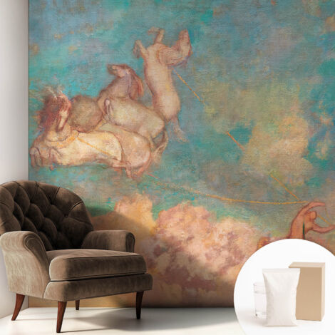 Carta Da Parati In Vlies Decorativa Per Pareti - Con Motivi Moderni - Con Colori Intensi - Per Ufficio Pegasi celestiali 250x250 cm