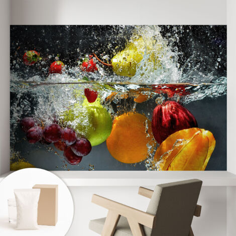 Carta Da Parati In Vlies Decorativa Per Pareti - Con Motivi Moderni - Con Colori Intensi - Per Ufficio Pesci nell'acqua 104x70 cm