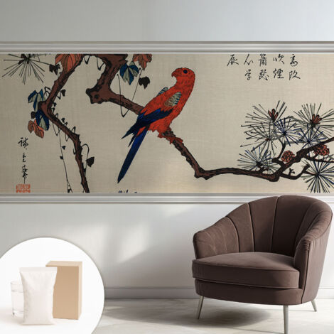 Carta Da Parati In Vlies Decorativa Per Pareti - Con Motivi Moderni - Con Colori Intensi - Per Ufficio Un uccello su un ramo 250x104 cm
