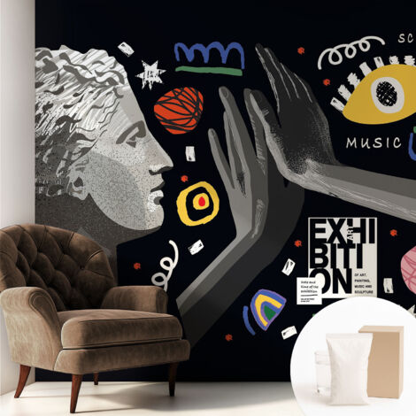 Carta Da Parati In Vlies Decorativa Per Pareti - Con Motivi Moderni - Con Colori Intensi - Per Ufficio Una mostra colorata 250x250 cm