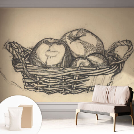 Carta Da Parati In Vlies - Fotomurale - Decorazione Paretie - Per Camera Da Letto - Per Soggiorno - Con Colla Gratuita Cesto di frutta 312x219 cm