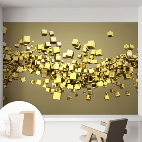 Carta Da Parati In Vlies - Fotomurale - Decorazione Paretie - Per Camera Da Letto - Per Soggiorno - Con Colla Gratuita Cubi creativi 152x104 cm