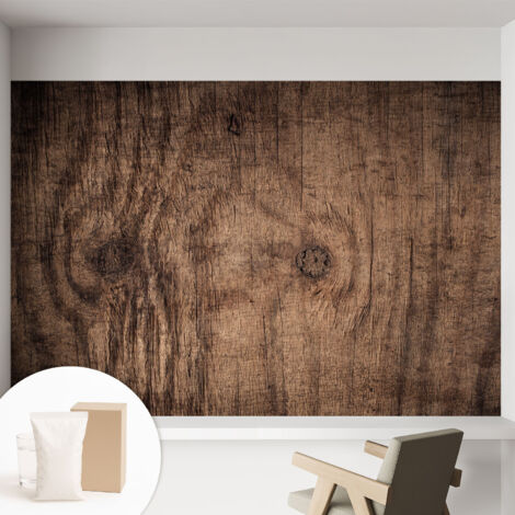 Carta Da Parati In Vlies - Fotomurale - Decorazione Paretie - Per Camera Da Letto - Per Soggiorno - Con Colla Gratuita Legno rustico 152x104 cm