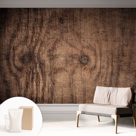 Carta Da Parati In Vlies - Fotomurale - Decorazione Paretie - Per Camera Da Letto - Per Soggiorno - Con Colla Gratuita Legno rustico 312x219 cm