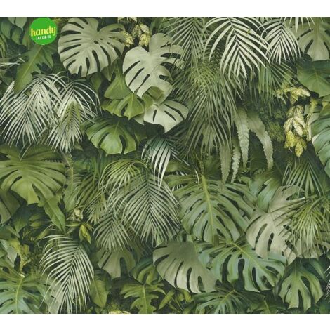 Carta Da Parati Jungle Greenery A.S. Création Carta da parati tessuto non tessuto 10.05 m x 0.53 m Verde Prodotto in Germania 372802 37280-2