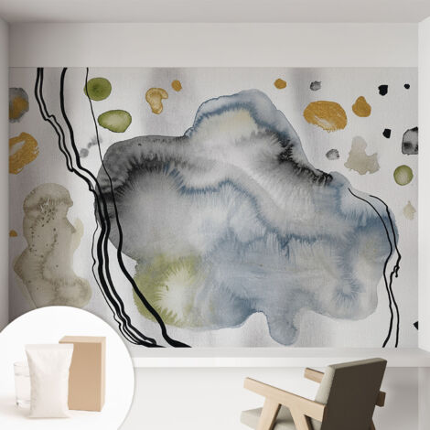 Carta Da Parati - Mural - Con Sala Da Pranzo - Camera Da Letto - Cameretta - Con Colla Gratuita Acquerello astratto 152x104 cm