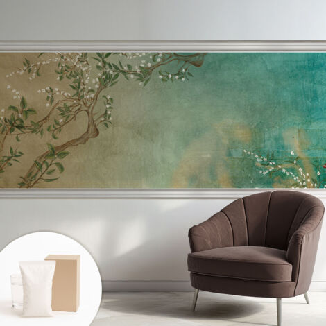 Carta Da Parati - Mural - Con Sala Da Pranzo - Camera Da Letto - Cameretta - Con Colla Gratuita Armonia floreale 250x104 cm