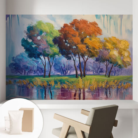 Carta Da Parati - Mural - Con Sala Da Pranzo - Camera Da Letto - Cameretta - Con Colla Gratuita Astrazione ad albero 104x70 cm