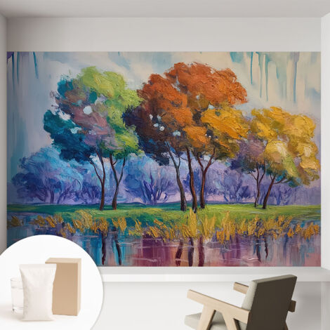 Carta Da Parati - Mural - Con Sala Da Pranzo - Camera Da Letto - Cameretta - Con Colla Gratuita Astrazione ad albero 152x104 cm