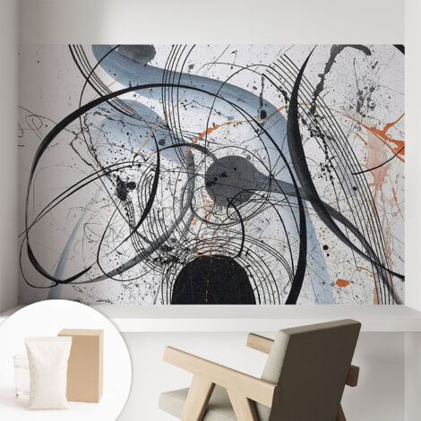 Carta Da Parati - Mural - Con Sala Da Pranzo - Camera Da Letto - Cameretta - Con Colla Gratuita Astrazione espressiva 104x70 cm