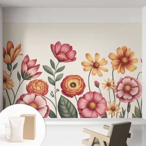 Carta Da Parati - Mural - Con Sala Da Pranzo - Camera Da Letto - Cameretta - Con Colla Gratuita Composizione floreale 152x104 cm