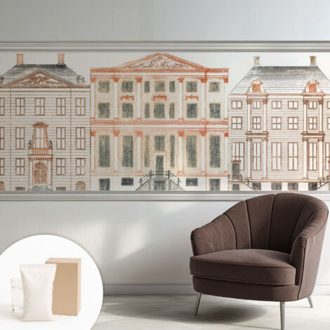 Carta Da Parati - Mural - Con Sala Da Pranzo - Camera Da Letto - Cameretta - Con Colla Gratuita Edifici classici 250x104 cm