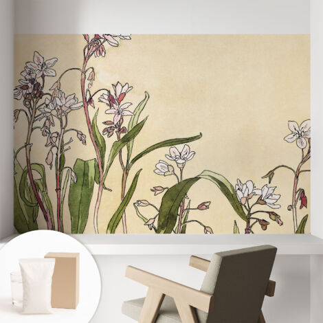 Carta Da Parati - Mural - Con Sala Da Pranzo - Camera Da Letto - Cameretta - Con Colla Gratuita Eleganza floreale 104x70 cm