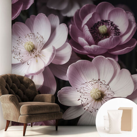 Carta Da Parati - Mural - Con Sala Da Pranzo - Camera Da Letto - Cameretta - Con Colla Gratuita Eleganza floreale 250x250 cm