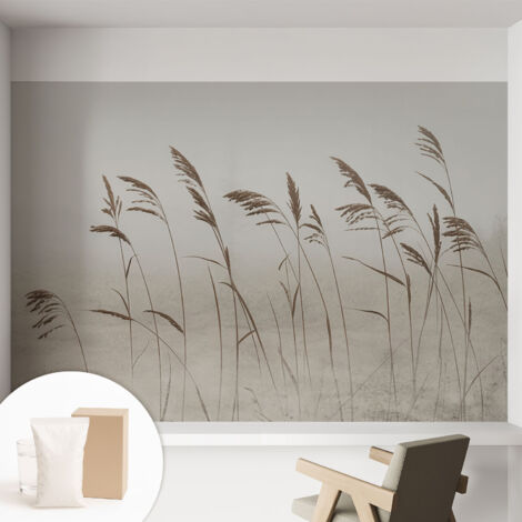 Carta Da Parati - Mural - Con Sala Da Pranzo - Camera Da Letto - Cameretta - Con Colla Gratuita Erba nella nebbia 152x104 cm