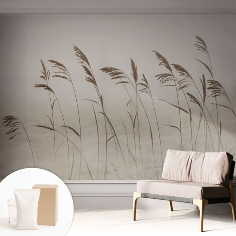Carta Da Parati - Mural - Con Sala Da Pranzo - Camera Da Letto - Cameretta - Con Colla Gratuita Erba nella nebbia 312x219 cm