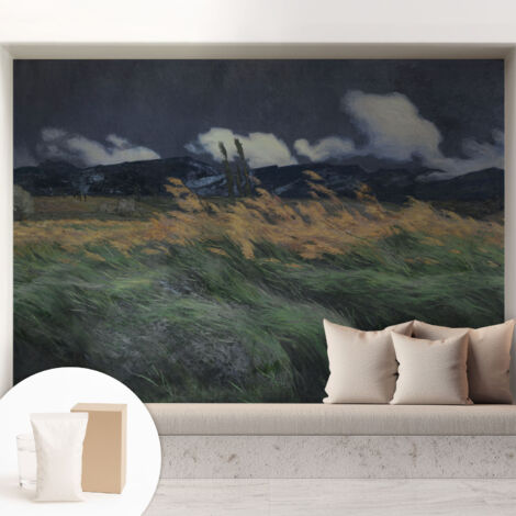 Carta Da Parati - Mural - Con Sala Da Pranzo - Camera Da Letto - Cameretta - Con Colla Gratuita Erbe trasportate dal vento 208x146 cm
