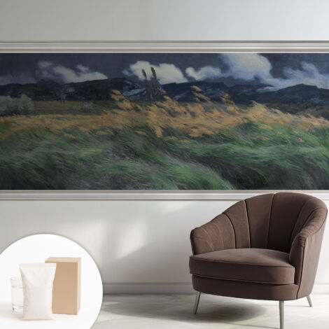 Carta Da Parati - Mural - Con Sala Da Pranzo - Camera Da Letto - Cameretta - Con Colla Gratuita Erbe trasportate dal vento 250x104 cm