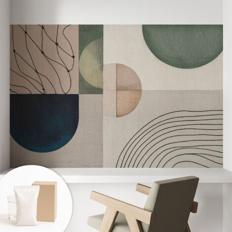 Carta Da Parati - Mural - Con Sala Da Pranzo - Camera Da Letto - Cameretta - Con Colla Gratuita Forme geometriche 104x70 cm