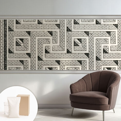 Carta Da Parati - Mural - Con Sala Da Pranzo - Camera Da Letto - Cameretta - Con Colla Gratuita Labirinto di mattoni 250x104 cm