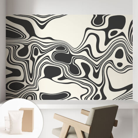 Carta Da Parati - Mural - Con Sala Da Pranzo - Camera Da Letto - Cameretta - Con Colla Gratuita Linee dinamiche 104x70 cm