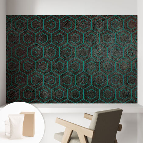 Carta Da Parati - Mural - Con Sala Da Pranzo - Camera Da Letto - Cameretta - Con Colla Gratuita Modello geometrico 104x70 cm