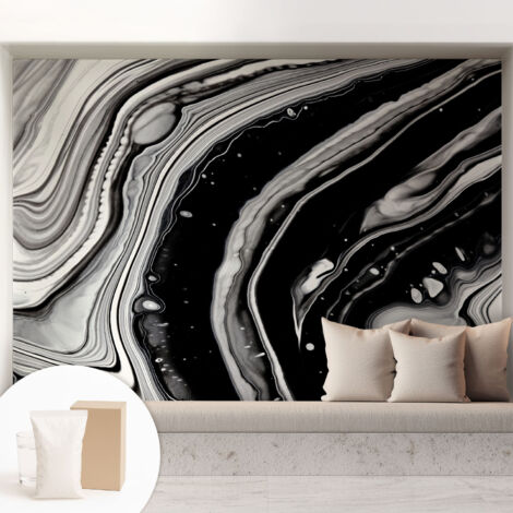 Carta Da Parati - Mural - Con Sala Da Pranzo - Camera Da Letto - Cameretta - Con Colla Gratuita onde monocromatiche 208x146 cm