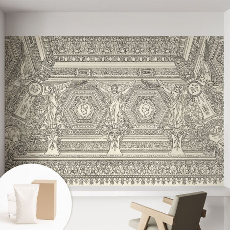 Carta Da Parati - Mural - Con Sala Da Pranzo - Camera Da Letto - Cameretta - Con Colla Gratuita ornamento classico 152x104 cm