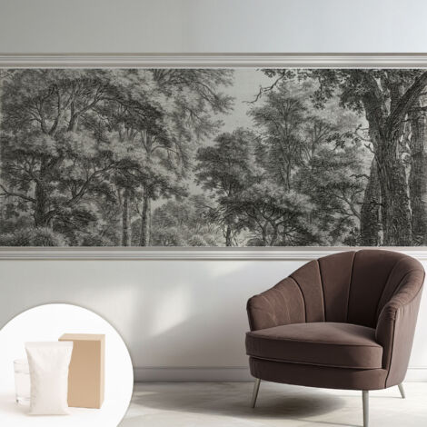 Carta Da Parati - Mural - Con Sala Da Pranzo - Camera Da Letto - Cameretta - Con Colla Gratuita Paesaggio forestale 250x104 cm