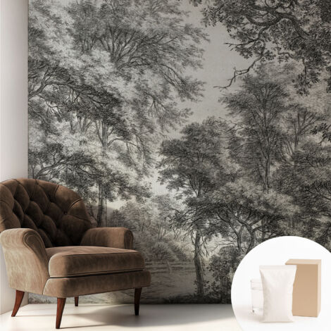 Carta Da Parati - Mural - Con Sala Da Pranzo - Camera Da Letto - Cameretta - Con Colla Gratuita Paesaggio forestale 250x250 cm