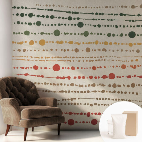 Carta Da Parati - Mural - Con Sala Da Pranzo - Camera Da Letto - Cameretta - Con Colla Gratuita Puntini colorati 250x250 cm