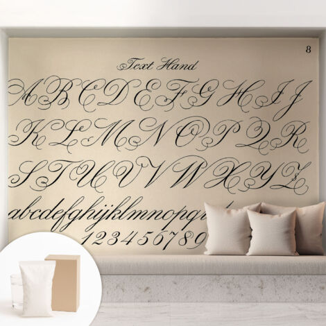 Carta Da Parati - Mural - Con Sala Da Pranzo - Camera Da Letto - Cameretta - Con Colla Gratuita scrittura calligrafica 208x146 cm