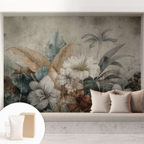 Carta Da Parati - Mural - Con Sala Da Pranzo - Camera Da Letto - Cameretta - Con Colla Gratuita Sogno di fiori 208x146 cm