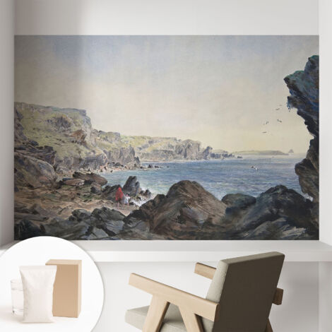 Carta Da Parati - Mural - Con Sala Da Pranzo - Camera Da Letto - Cameretta - Con Colla Gratuita Una costa tranquilla 104x70 cm