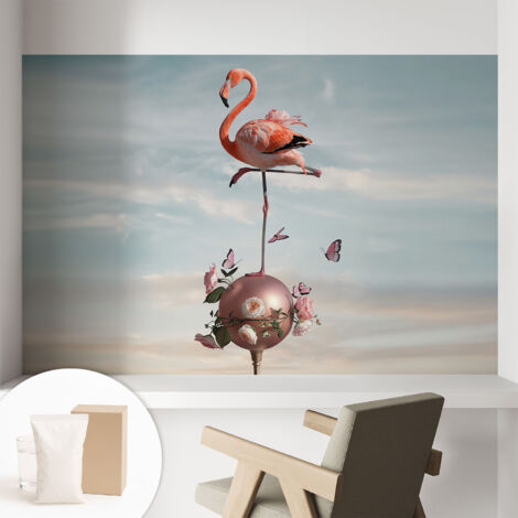 Carta Da Parati - Murale Alla Moda Decorazione - Camera Da Letto - Con Colla Gratuita fenicottero elegante 104x70 cm