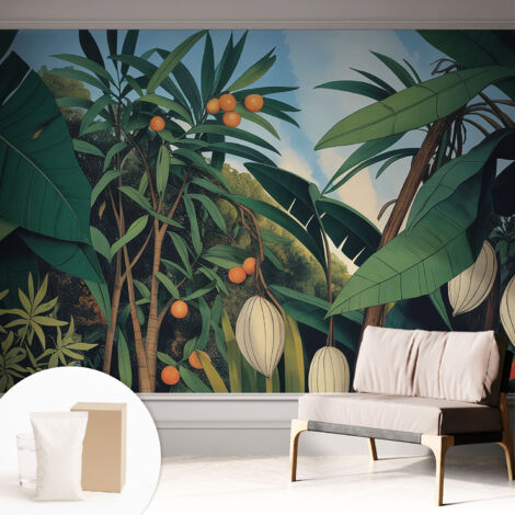 Carta Da Parati - Murale Alla Moda Decorazione - Camera Da Letto - Con Colla Gratuita giungla tropicale 312x219 cm
