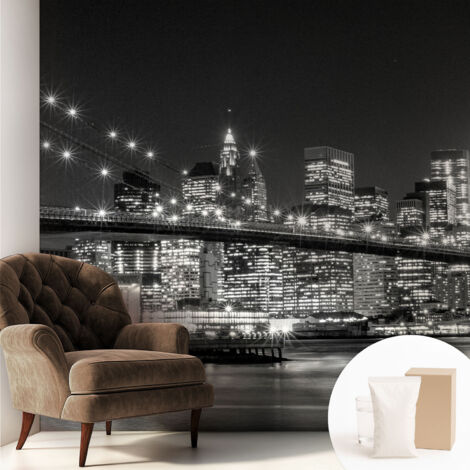 Carta Da Parati - Murale Alla Moda Decorazione - Camera Da Letto - Con Colla Gratuita Panorama notturno 250x250 cm