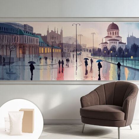 Carta Da Parati - Murale Alla Moda Decorazione - Camera Da Letto - Con Colla Gratuita Una passeggiata sotto la pioggia 250x104 cm