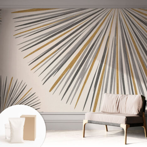 Carta Da Parati - Murale Alla Moda Decorazione - Camera Da Letto - Con Colla Gratuita Ventagli geometrici 312x219 cm