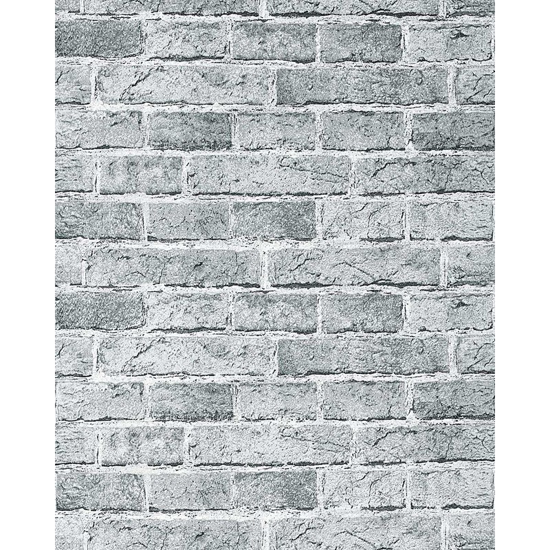 Edem - Carta da parati muro di mattoni 583-26 invecchiato con effetto pietre stones e disegno rusticale in grigio