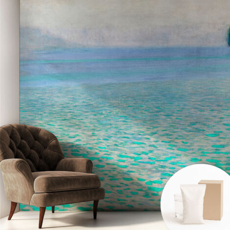 Carta Da Parati Non Tessuto - Con Colla Gratuita - Con Motivi Moderni - Design Elegante Per Pareti Acqua turchese 250x250 cm
