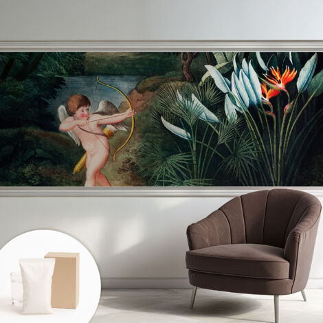 Carta Da Parati Non Tessuto - Con Colla Gratuita - Con Motivi Moderni - Design Elegante Per Pareti Adorabile Cupido 250x104 cm