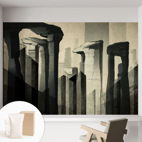 Carta Da Parati Non Tessuto - Con Colla Gratuita - Con Motivi Moderni - Design Elegante Per Pareti Architettura grezza 152x104 cm