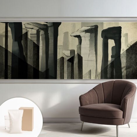 Carta Da Parati Non Tessuto - Con Colla Gratuita - Con Motivi Moderni - Design Elegante Per Pareti Architettura grezza 250x104 cm