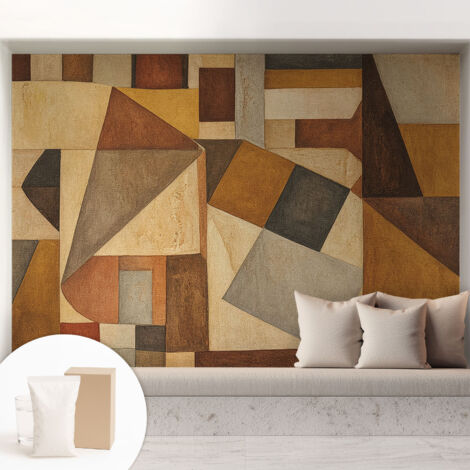 Carta Da Parati Non Tessuto - Con Colla Gratuita - Con Motivi Moderni - Design Elegante Per Pareti Astrazione geometrica 208x146 cm