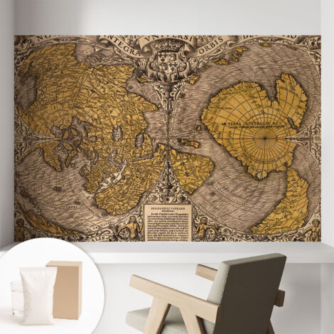 Carta Da Parati Non Tessuto - Con Colla Gratuita - Con Motivi Moderni - Design Elegante Per Pareti Cartografia storica 104x70 cm