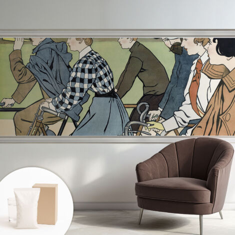 Carta Da Parati Non Tessuto - Con Colla Gratuita - Con Motivi Moderni - Design Elegante Per Pareti ciclisti d'epoca 250x104 cm