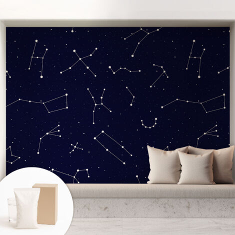Carta Da Parati Non Tessuto - Con Colla Gratuita - Con Motivi Moderni - Design Elegante Per Pareti Cielo Astro 208x146 cm